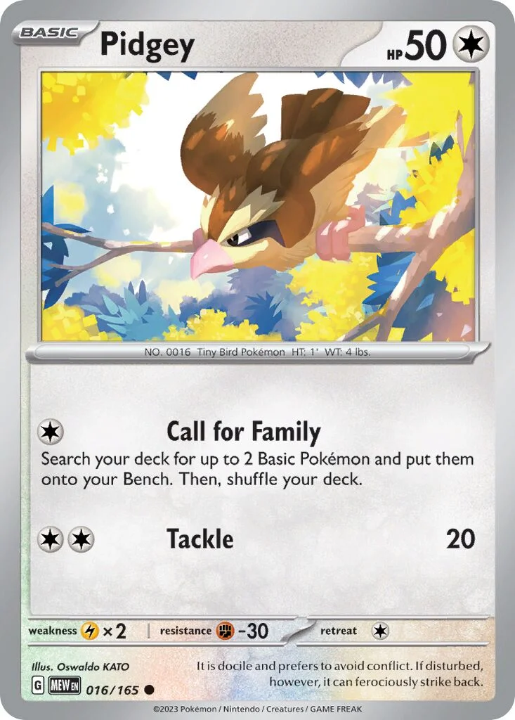 Pidgey 「MEW 016/165」「EN」