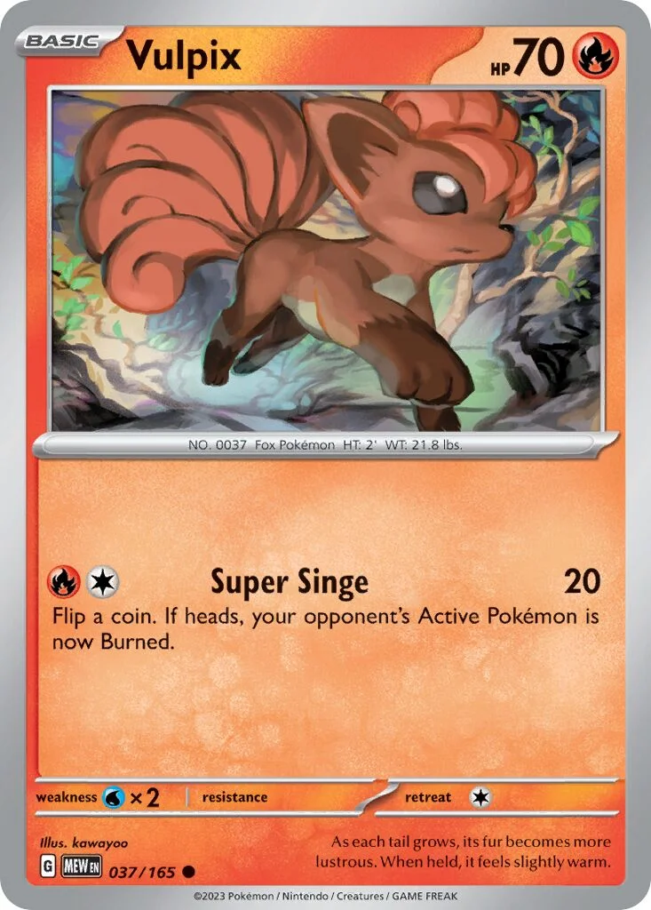Vulpix 「MEW 037/165」「EN」