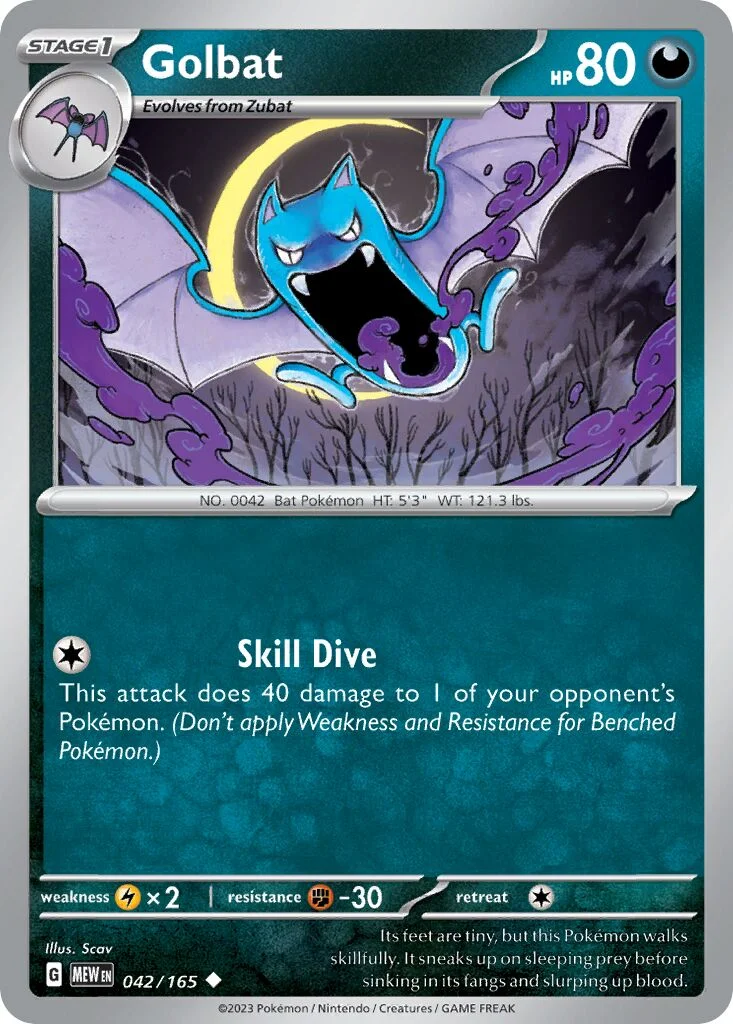 Golbat 「MEW 042/165」「EN」