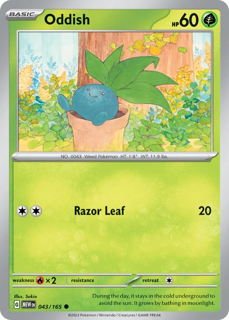 Oddish 「MEW 043/165」「EN」