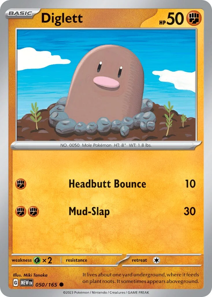 Diglett 「MEW 050/165」「EN」