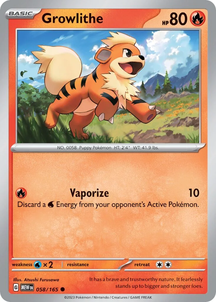 Growlithe 「MEW 058/165」「EN」