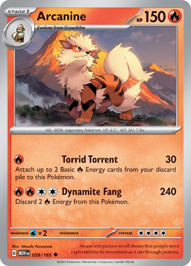 Arcanine 「MEW 059/165」「EN」