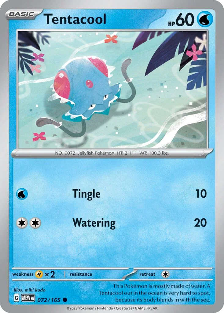 Tentacool 「MEW 072/165」「EN」
