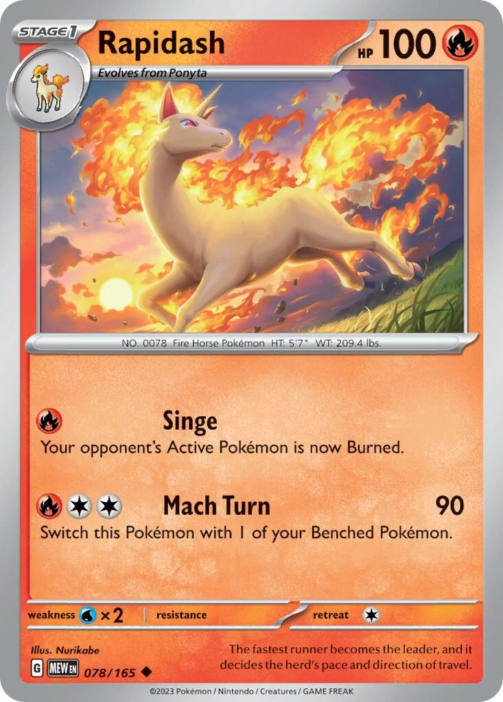 Rapidash 「MEW 078/165」「EN」