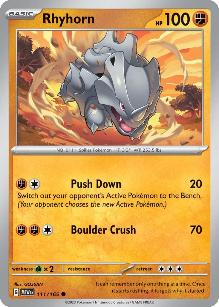 Rhyhorn 「MEW 111/165」「EN」