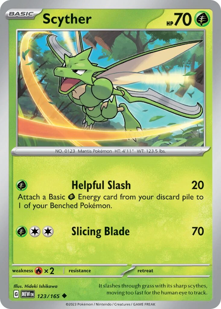 Scyther 「MEW 123/165」「EN」