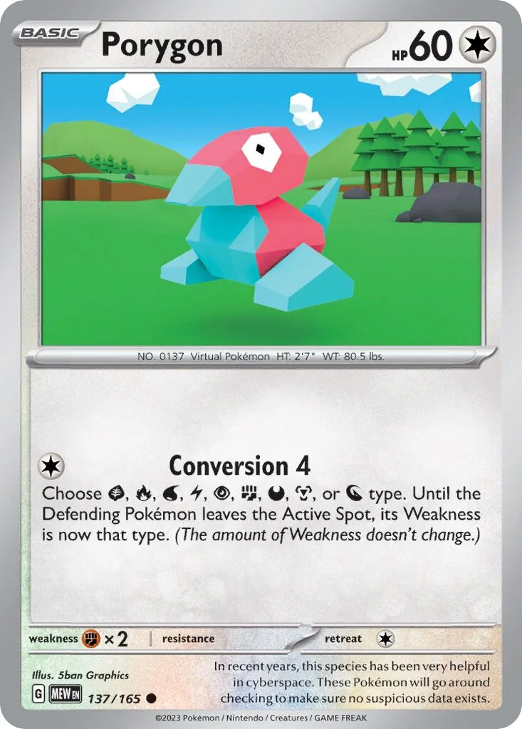 Porygon 「MEW 137/165」「EN」