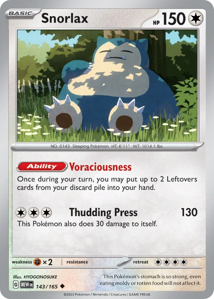 Snorlax 「MEW 143/165」「EN」