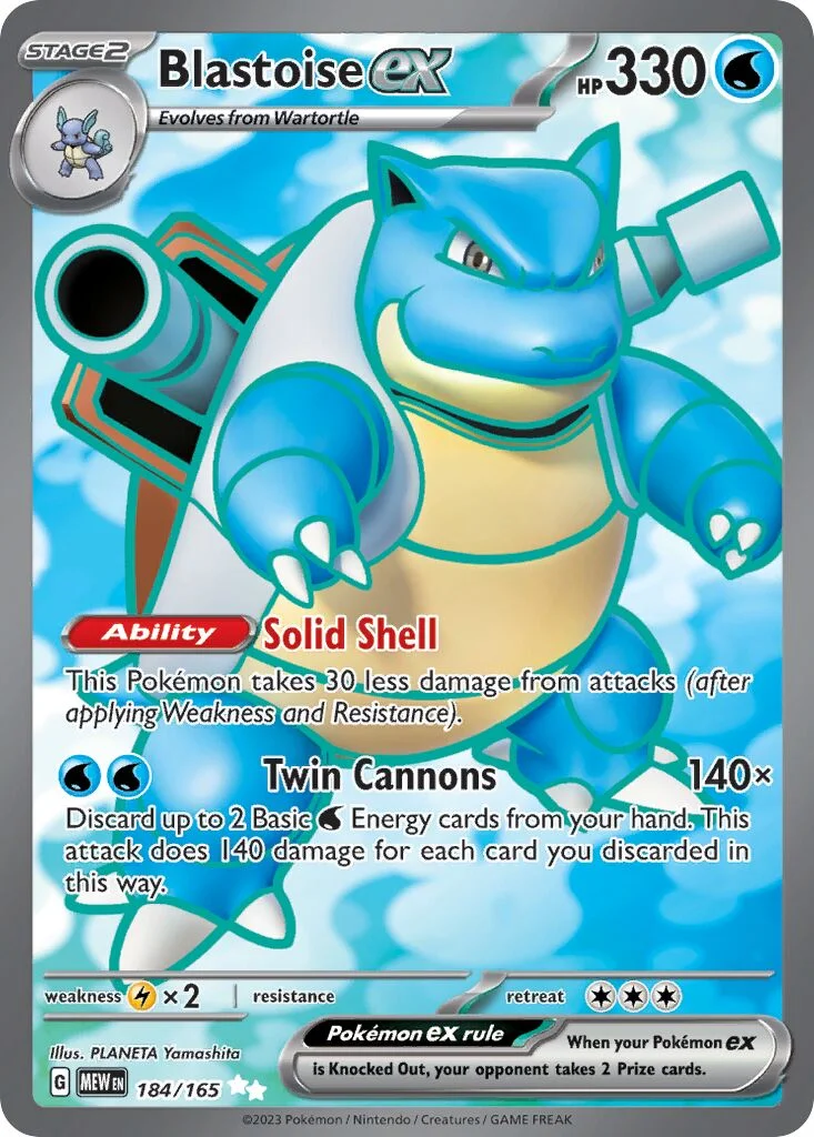 Blastoise ex 「MEW 184/165」「EN」