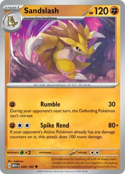 Sandslash #028/165 · Pokémon