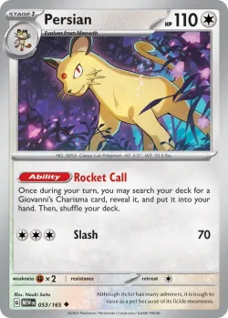 Persian #053/165 · Pokémon