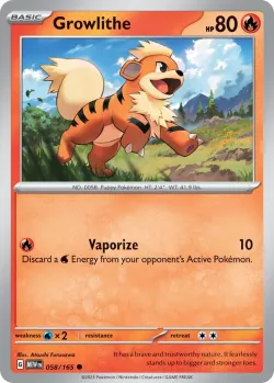 Growlithe #058/165 · Pokémon