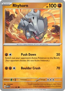 Rhyhorn #111/165 · Pokémon