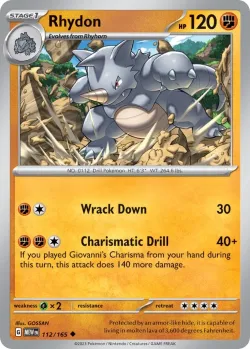 Rhydon #112/165 · Pokémon