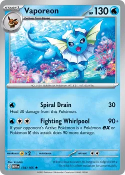 Vaporeon #134/165 · Pokémon