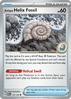 Antique Helix Fossil #153/165 · Pokémon