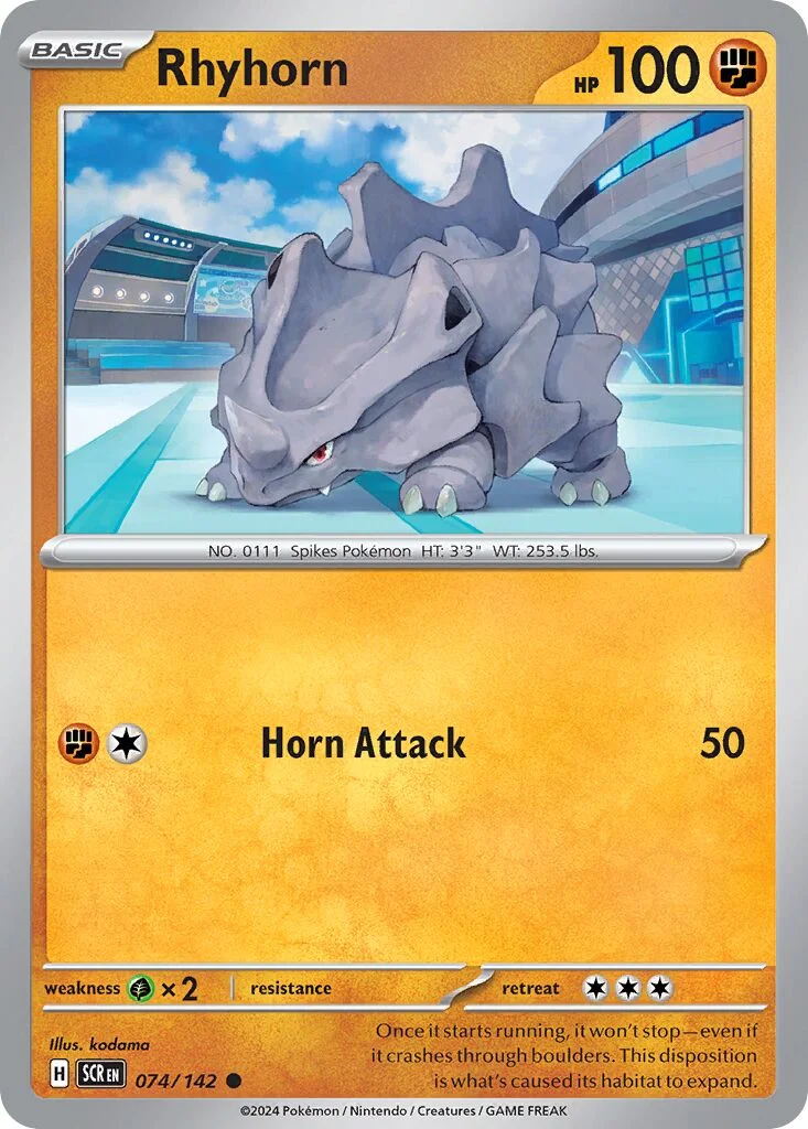 Rhyhorn 「SCR 074/142」「EN」