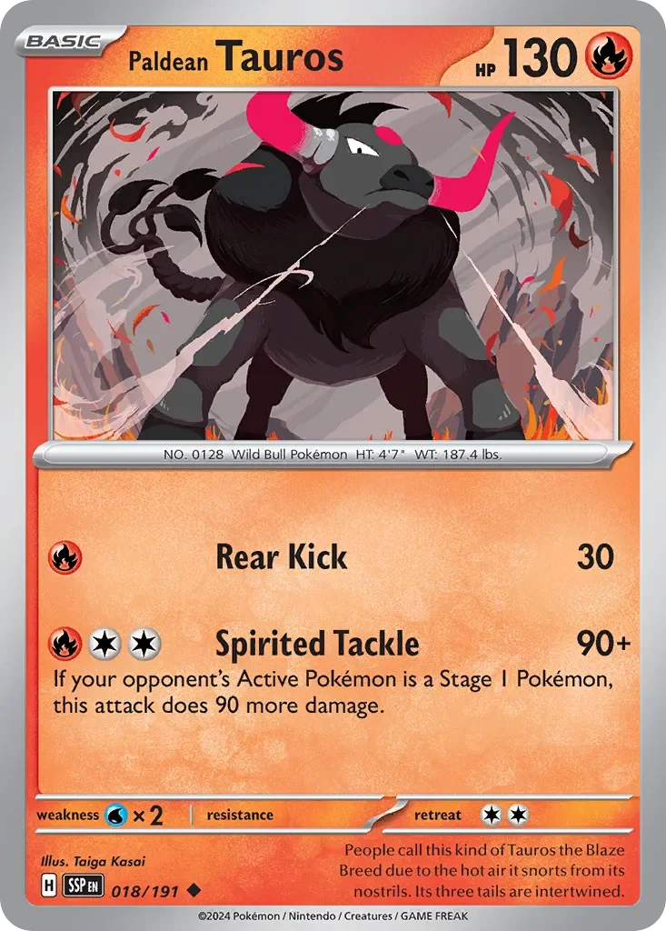 Paldean Tauros 「SSP 018/191」「EN」