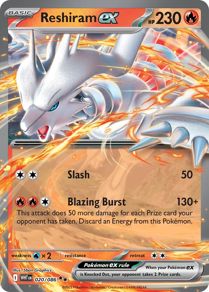 Reshiram ex 「WHT 020/086」「EN」