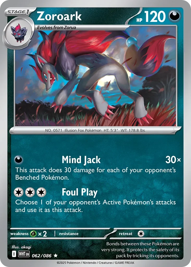 Zoroark 「WHT 062/086」「EN」