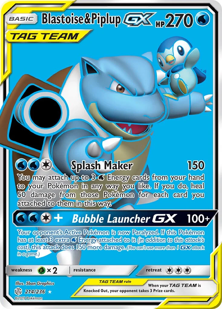 Blastoise & Piplup-GX 「CEC 214/236」「EN」