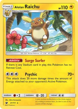 Alolan Raichu #31/111 · Pokémon
