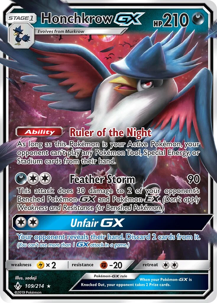 Honchkrow-GX 「UNB 109/214」「EN」