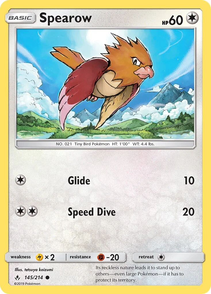 Spearow 「UNB 145/214」「EN」