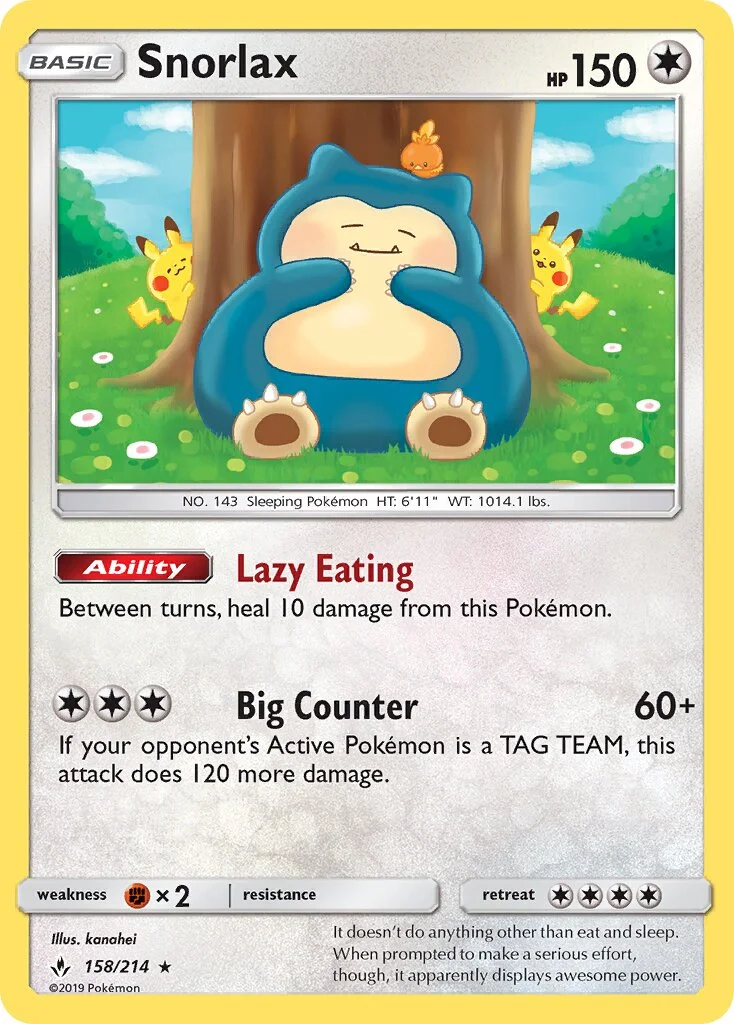 Snorlax 「UNB 158/214」「EN」