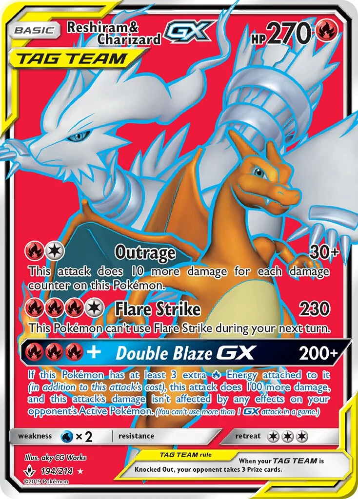 Reshiram & Charizard-GX 「UNB 194/214」「EN」