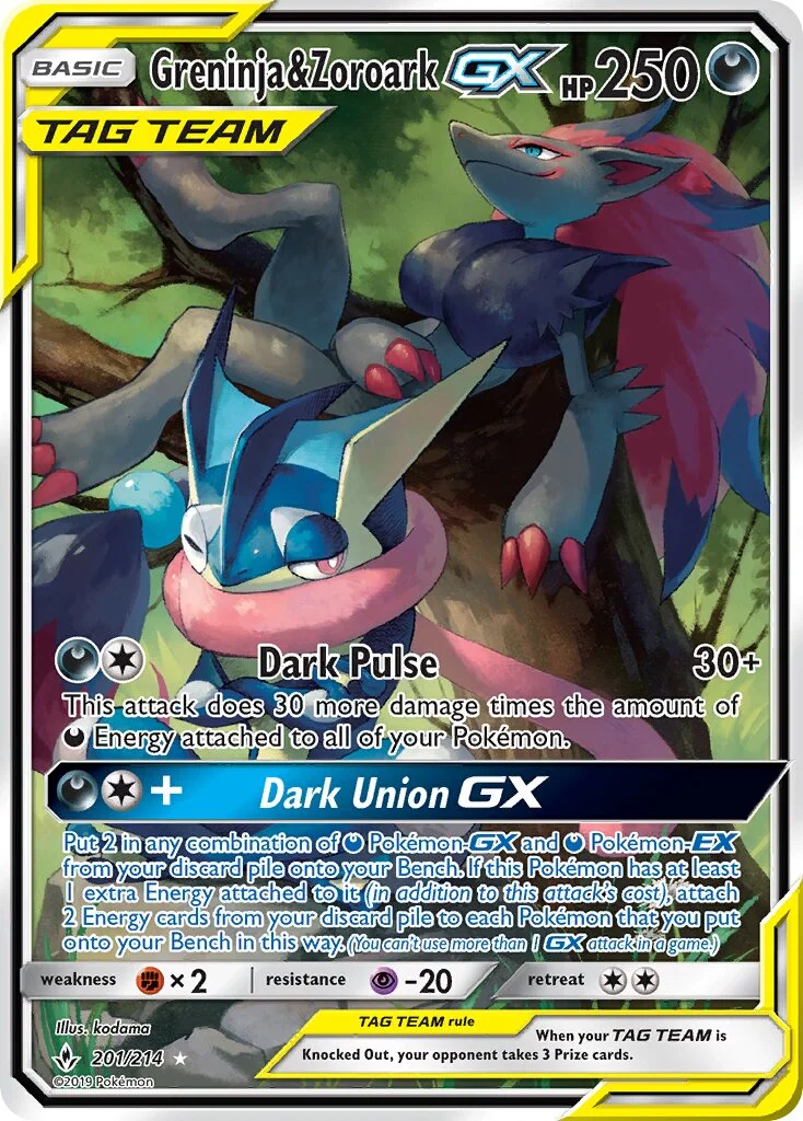 Greninja & Zoroark-GX 「UNB 201/214」「EN」