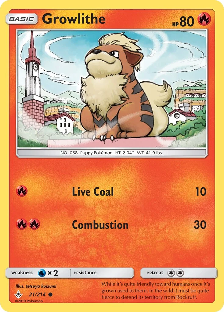 Growlithe 「UNB 21/214」「EN」