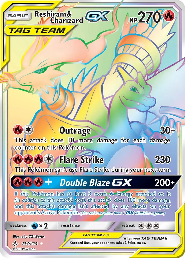 Reshiram & Charizard-GX 「UNB 217/214」「EN」