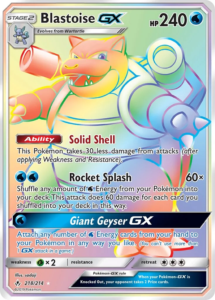 Blastoise-GX 「UNB 218/214」「EN」