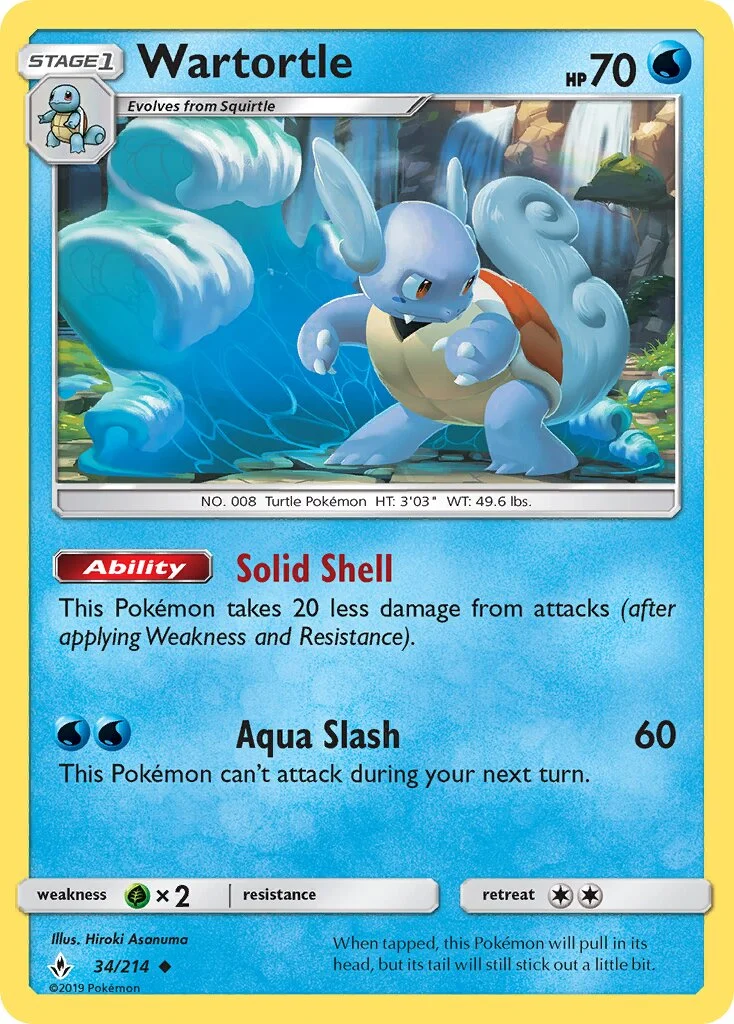Wartortle 「UNB 34/214」「EN」