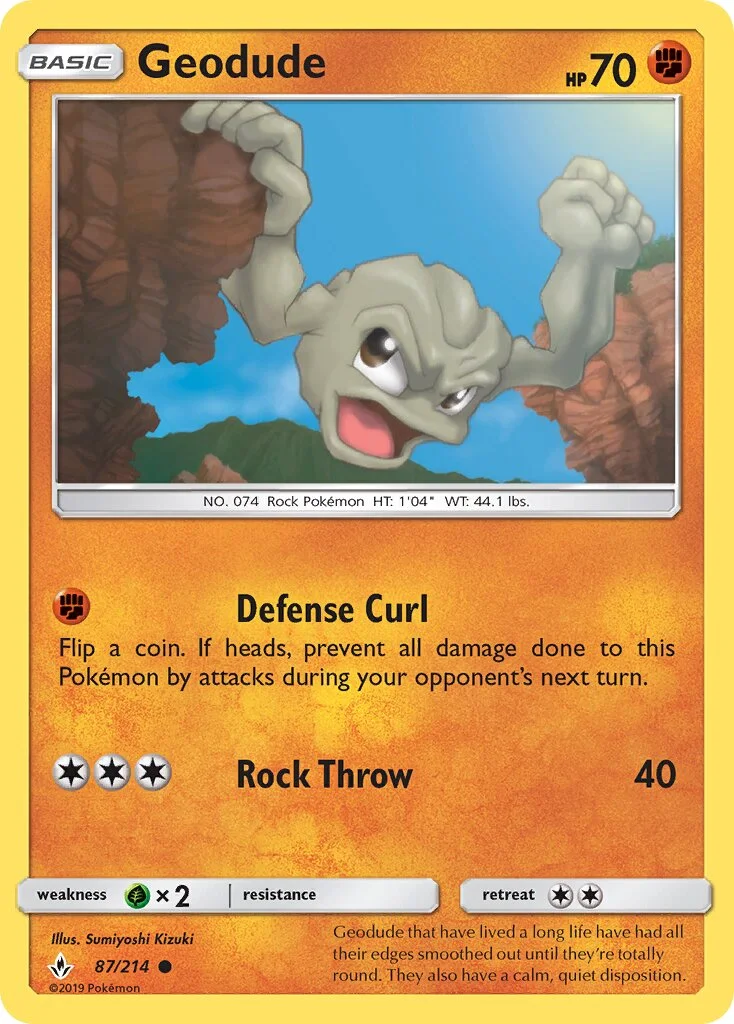 Geodude 「UNB 87/214」「EN」