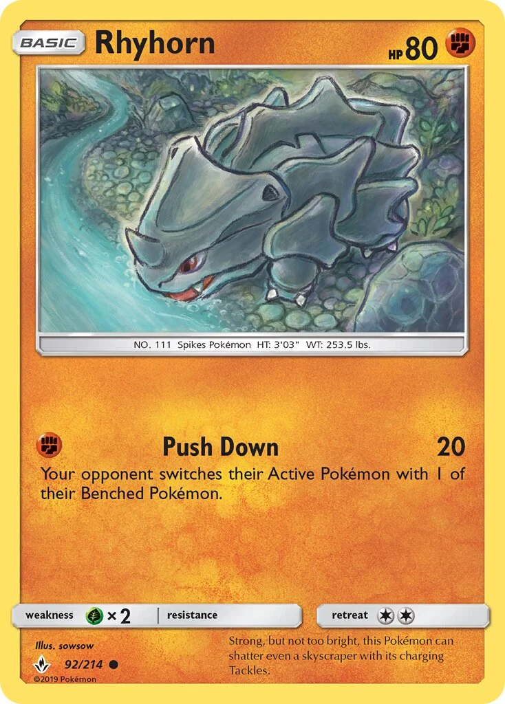 Rhyhorn 「UNB 92/214」「EN」