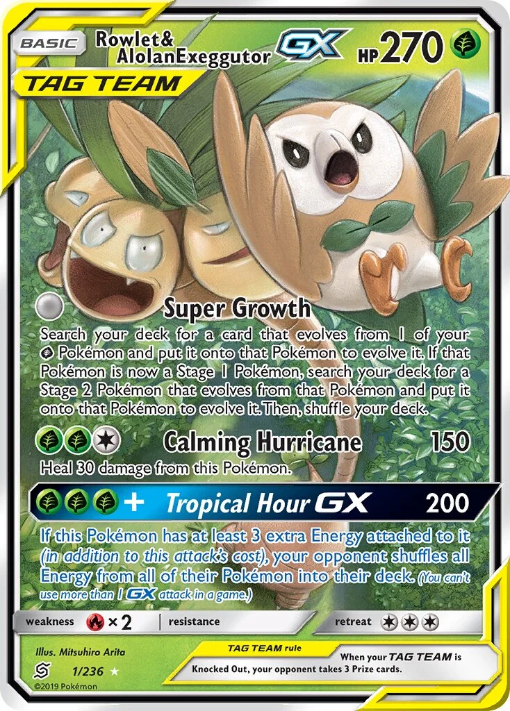 Rowlet & Alolan Exeggutor-GX 「UNM 1/236」「EN」