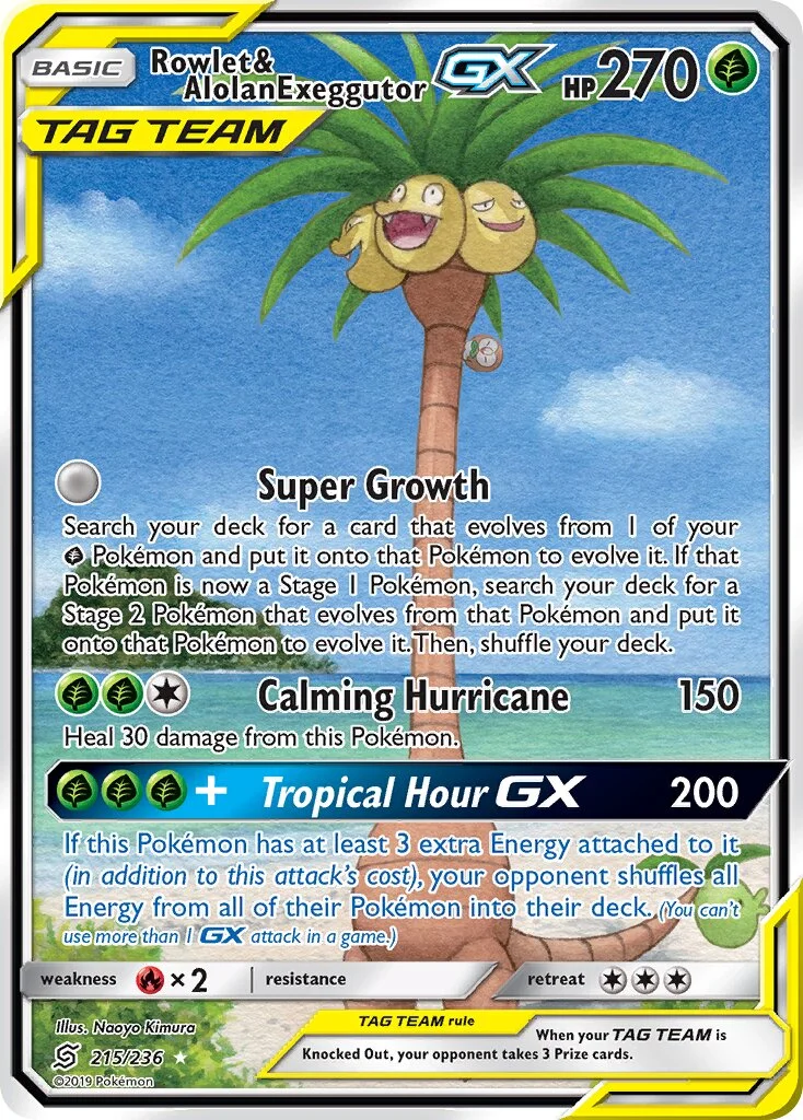 Rowlet & Alolan Exeggutor-GX 「UNM 215/236」「EN」