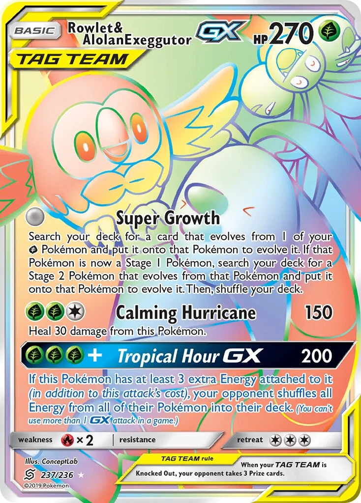 Rowlet & Alolan Exeggutor-GX 「UNM 237/236」「EN」