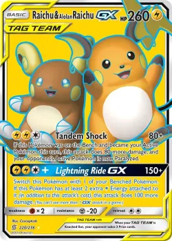 Raichu & Alolan Raichu-GX #220/236 · Pokémon