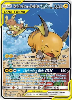 Raichu & Alolan Raichu-GX #221/236 · Pokémon