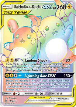 Raichu & Alolan Raichu-GX 「UNM 241/236」「EN」