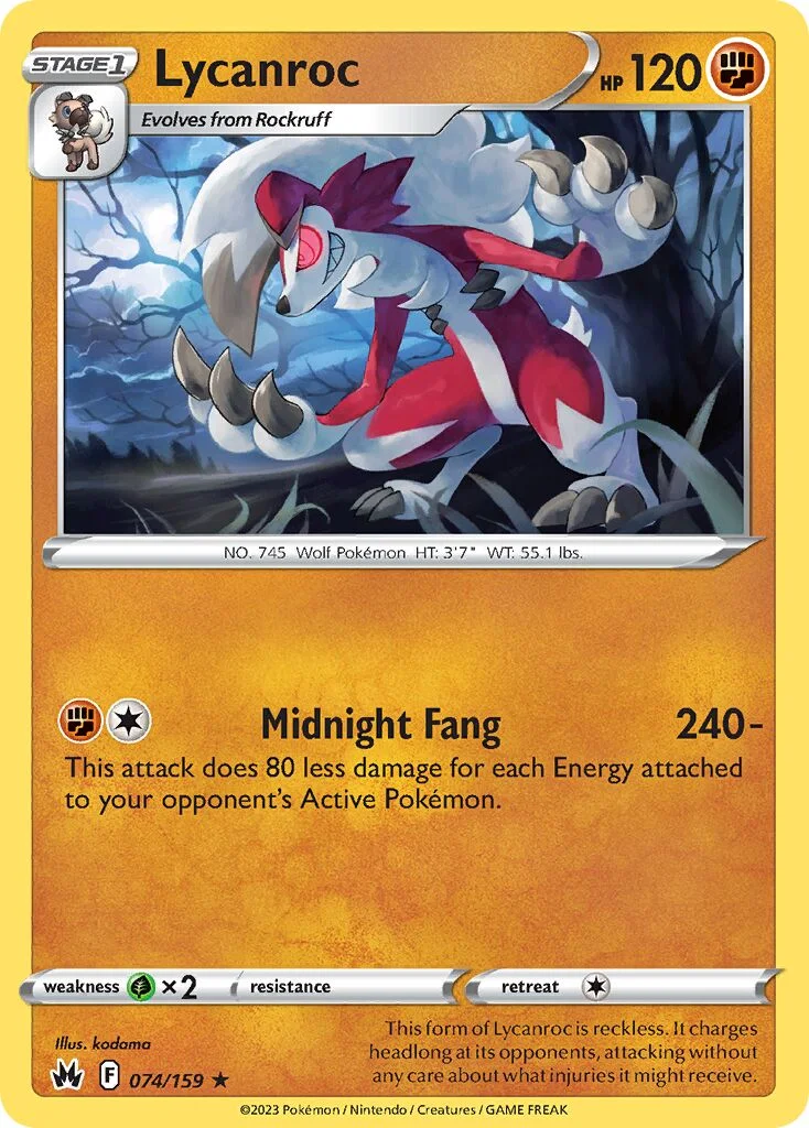 Lycanroc 「CRZ 074/159」「EN」