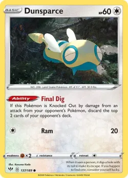 Dunsparce #137/189 · Pokémon