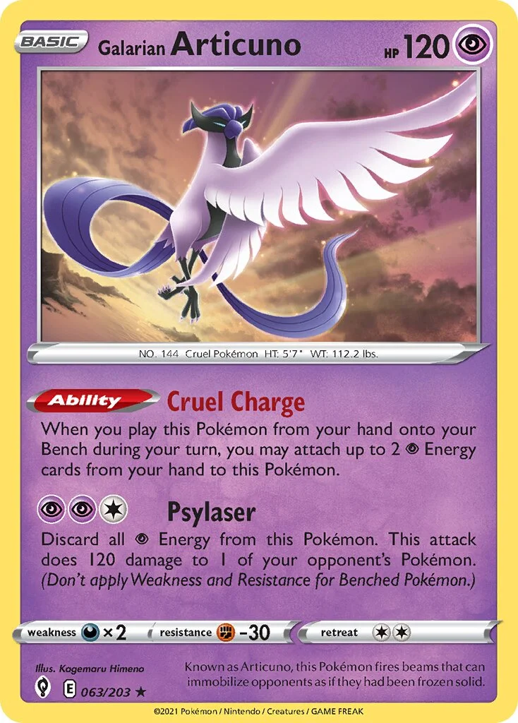 Galarian Articuno 「EVS 063/203」「EN」