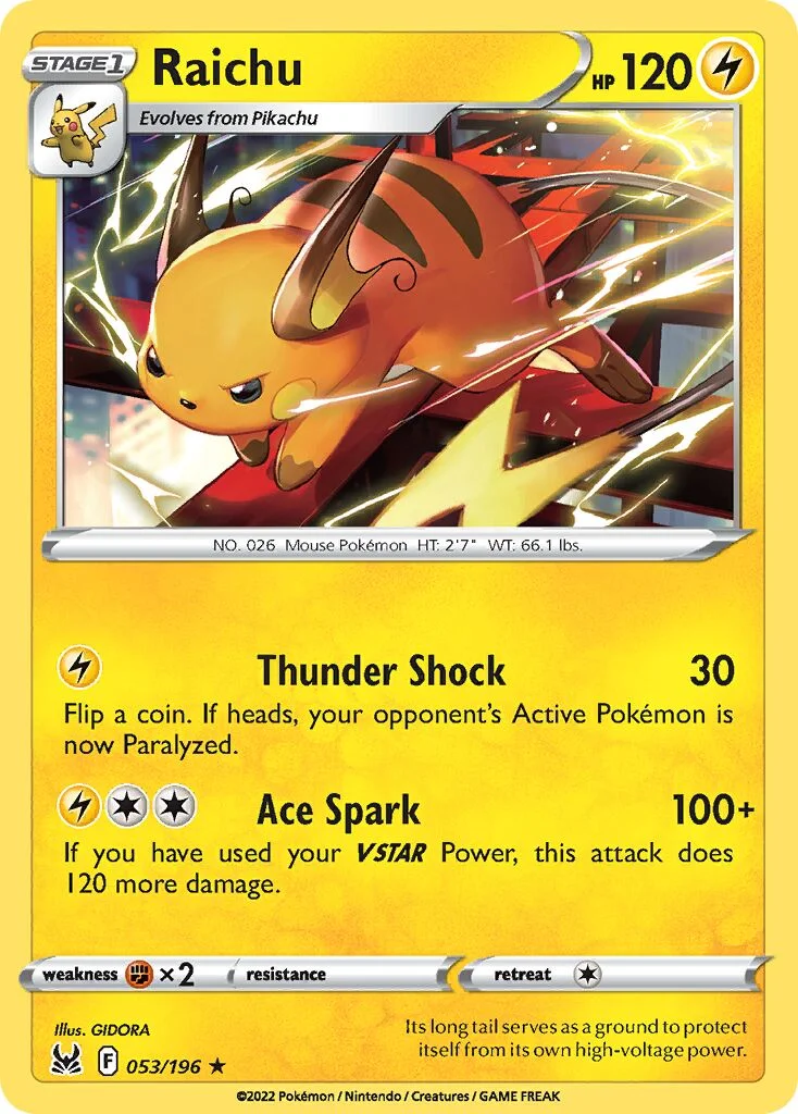 Raichu 「LOR 053/196」「EN」