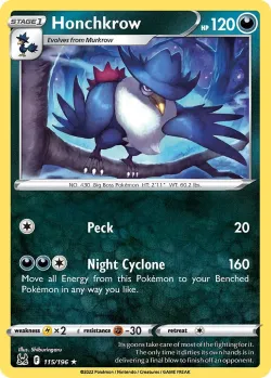 Honchkrow #115/196 · Pokémon