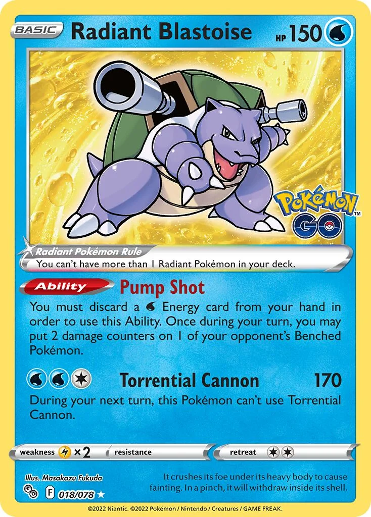 Radiant Blastoise 「PGO 018/078」「EN」
